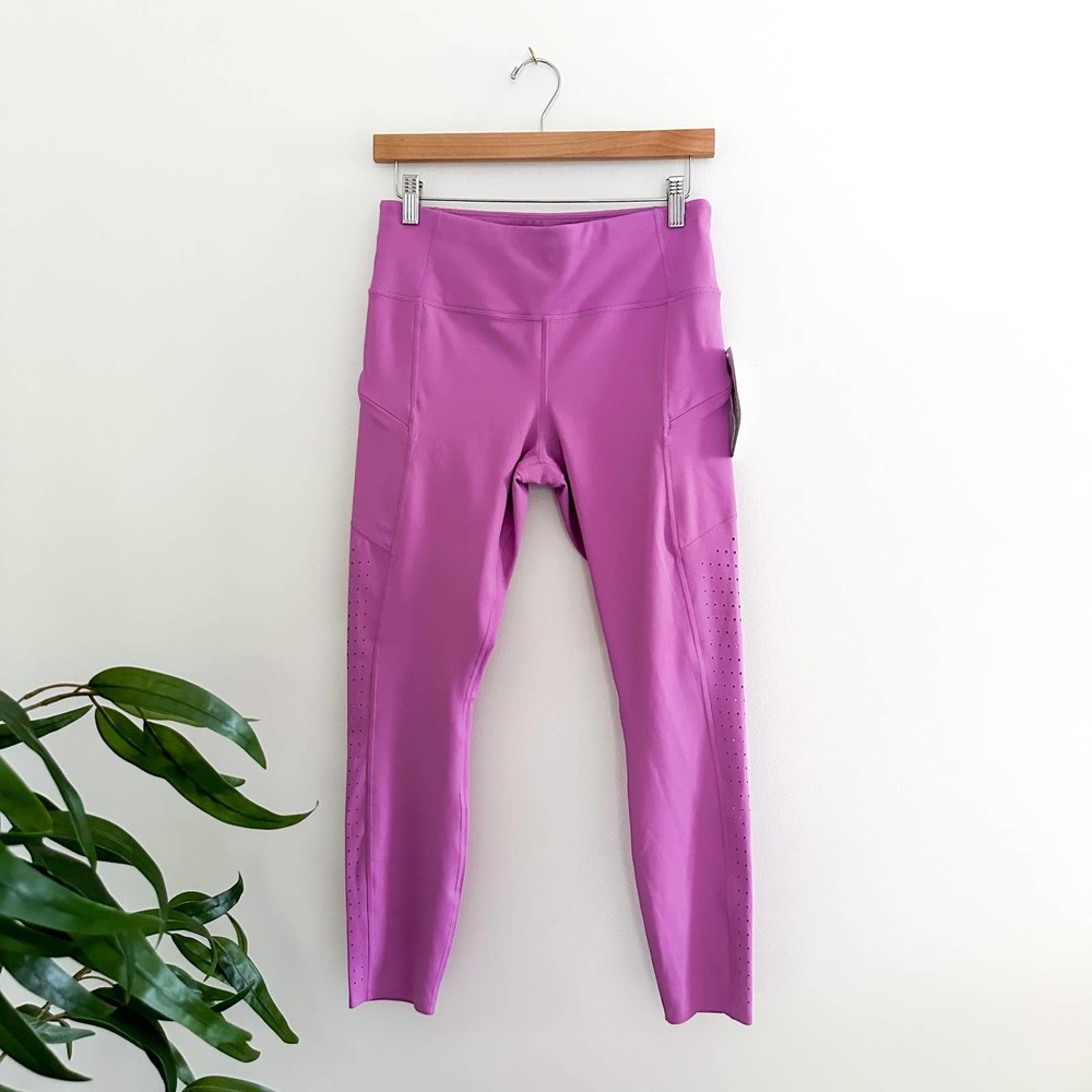Athleta Purple Contender Laser Cut High-Rise Pocket Leggings